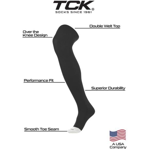 TCK Baseball Socks Prosport Over the Knee Football Socks Extra Long for Boys - Picture 2 of 3